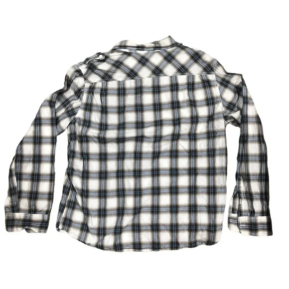 Converse One Star Plaid Long Sleeve Button down shirt Navy/Tan EUC Men’s Size XL - Picture 2 of 5